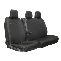 Citroen Dispatch 2016 Onwards Tailored Driver and Double Passenger (One Base Cushion) Seat Cover - Black - CP01BLK+TA4416