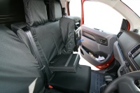 Peugeot Expert Van 2016 Onwards Tailored Double Passenger Cover (Two Base Cushions) - Black - CP02BLK