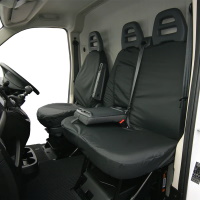 Citroen Relay 2007 On Tailored Driver and Double Passenger Seat Cover - Black - CP11BLK+CP12BLK
