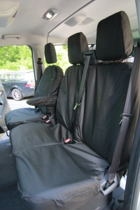 Ford Transit Custom Tailored Passenger Double Seat Cover - Black - TCDBLK