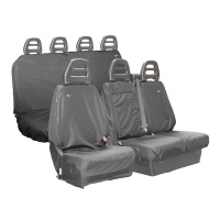 Iveco Daily 2014 On Tailored Front & Rear Set Seat Covers - Black - IV01BLK+VCRBLK