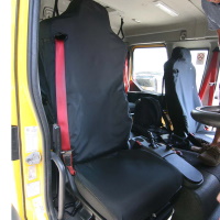 Renault D Range Tailored Driver and Single Passenger (without intergrated seatbelt) Truck Seat Cover - REN03BLK+REN03BLK