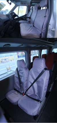 Renault Master May 2010 On Tailored 17 Seater Minibus Seat Covers Set - RM17