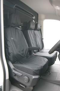 Volkswagen VW Crafter 2017 On Tailored Driver and Double Passenger Seat Cover - Black - TA4065+TA4072