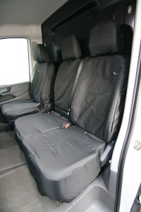 Volkswagen VW Crafter 2017 On Tailored Double Passenger Seat Cover - Black - TA4072
