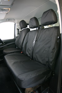 Mercedes Vito 2014 - 2020 Tailored Double Passenger Seat Cover - Black - TA4331