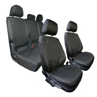 VW Caddy 2010-2021 Tailored Front and Rear Set, Driver, Single Passenger and Three Person Rear Seat Cover Set  - Black - TA4638 +TA4652