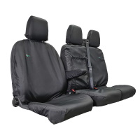 Ford Transit Tipper 2014 Onwards Tailored Van Front Set Driver with Double Passenger Seat Cover - Black - TA5253