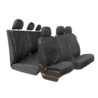 Mercedes Sprinter Van 2006 - 2018 Tailored Van Front & Rear Set Driver, Double Passenger & Three Seat Rear Seat Cover - Black - MERV01BLK+MERV02BLK+TA4133