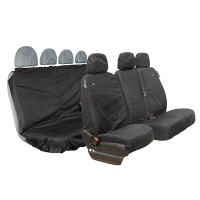 Mercedes Sprinter Van 2006 - 2018 Tailored Van Front & Rear Set Driver, Double Passenger & Four Seat Rear Seat Cover - Black - MERV01BLK+MERV02BLK+VCRBLK