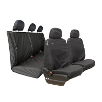 Mercedes Sprinter Van 2006 - 2018 Tailored Van Front & Rear Set Driver, Single Passenger & Three Seat Rear Seat Cover - Black - MERV01BLK+MERV01BLK+TA4133
