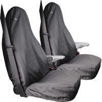 Ford Transit 2000 Up To 2014 Tailored Van Front Set Driver with Single Passenger Seat Cover - Black - TRSBLK+TRSBLK