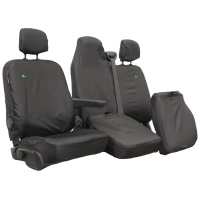 Vauxhall Vivaro 2014-2019 On Tailored Front Set, Driver & Folding Double Passenger (with under seat storage) Seat Cover - Black - TV01BLK&TV02BLK