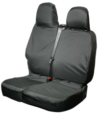Renault Trafic Oct 2014 On Tailored Folding Double Passenger (with under seat storage) Seat Cover - Black - TV02BLK