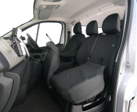 Vauxhall Vivaro 2014-2019 On Tailored Fixed Backrest Double Passenger (with under seat storage) Seat Cover - Black - TV03BLK