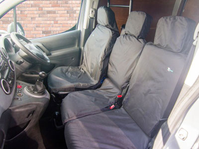 Citroen Berlingo Peugeot Partner Double Front Seat Cover - CPDPBLK