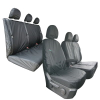 Volkswagen VW Crafter 2017 On Tailored Front and Rear Set - Driver, Double Passenger & Three Person Rear Seat Cover Set  - Black - TA4065+TA4072+TA4133