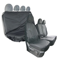 Volkswagen VW Crafter 2017 On Tailored Front and Rear Set - Driver, Double Passenger & Four Person Rear Seat Cover Set  - Black - TA4065+TA4072+VCRBLK