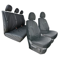 Volkswagen VW Crafter 2017 On Tailored Front and Rear Set - Driver,  Single Passenger & Three Person Rear Seat Cover Set  - Black - TA4065+TA4065+TA4133